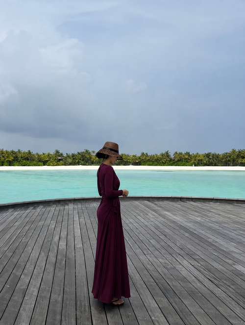 Burkini 3 pièces Oasis Mist - Cerise noire | Protection UV SPF 50+
