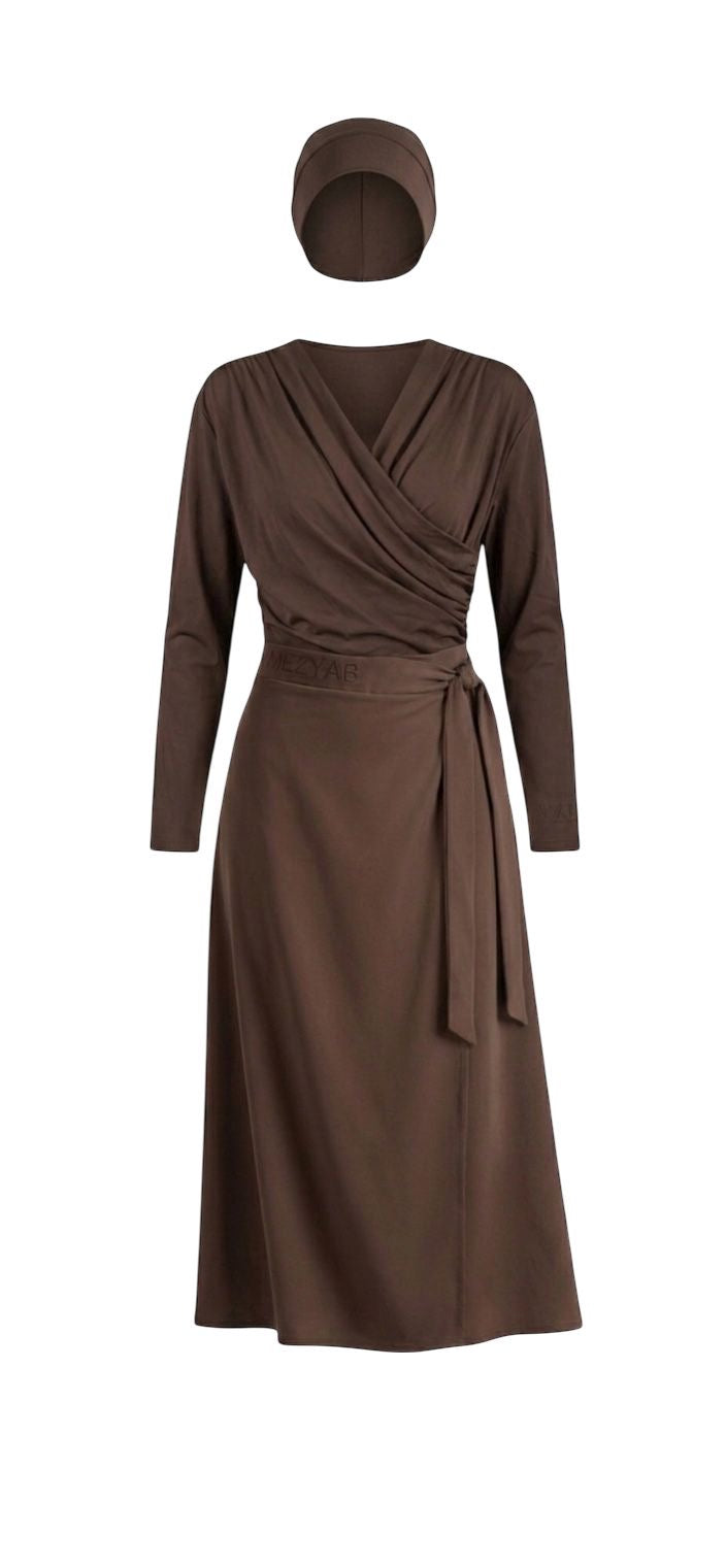 SET OASIS MIST ASH BROWN + TURBAN SWIM